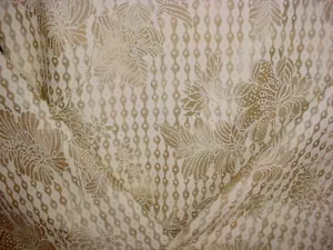 2-1/2Y Scalamandre BR 0029230D Louise On Cream Satin Cotton Upholstery Fabric - Picture 1 of 4