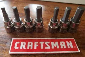 CRAFTSMAN 7 pc 3/8" Dr SAE MM Hex Allen key bit socket set - Picture 1 of 1