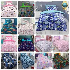 KIDS DUVET COVER Set Single Quilt Microfiber Bedding With Pillowcase Boys Girls - Picture 1 of 14
