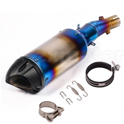 Exhaust Link Pipe for Kawasaki Ninja 250R Z250 300 2008-2017 12.8" Muffler Blue - Image 1 of 3
