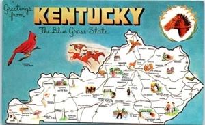Saludos desde KENTUCKY KY mapa ilustrado - Postal - Imagen 1 de 2