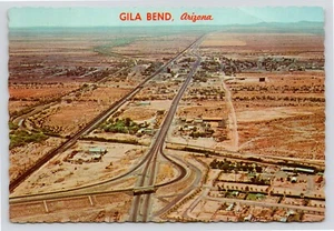 Gila Bend Arizona Aerial View US HWY 80 c1970 VTG UNP Continental Postcard - Picture 1 of 2