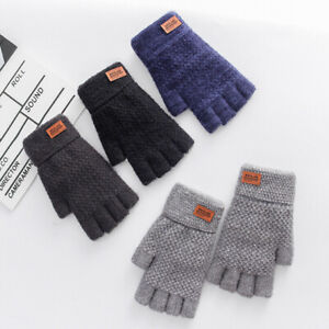 Unisex Men Women Fingerless Gloves Hand Warmer Knitting Half Finger Gloves Gift