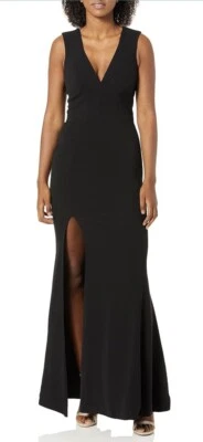 Vestido The Population Sandra Vestido de Tiras Gruesas con Abertura Talla XL Negro Foto 1 de 4