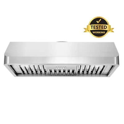 36 in. Under Cabinet Range Hood 500 CFM, Push Button in Stainless Steel OPEN BOX