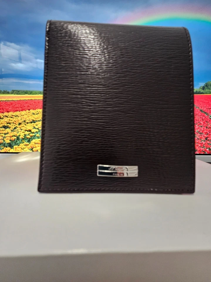 CARTEIRA DE COURO MARROM ST DUPONT 4,75 POL. DE COMPRIMENTO X 4 POL. DE LARGURA NOVA - Imagem 1 de 4