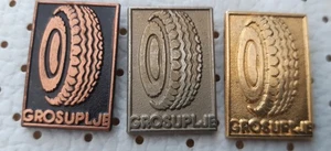GROSUPLJE Vulcanization car tire tyre tyres pneumatic Slovenia vintage pins - Picture 1 of 1