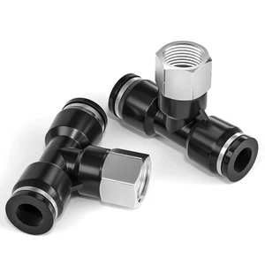 TAILONZ PNEUMATIC Female Branch Tee 1/4 Inch Tube OD x 1/8 Inch NPT Thread Pu... - Picture 1 of 7