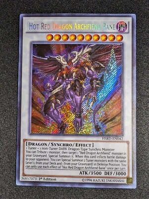 Yugioh - Hot Red Dragon Archfiend Bane HSRD-EN042 1st Edition Secret Rare LP - Image 1 of 2