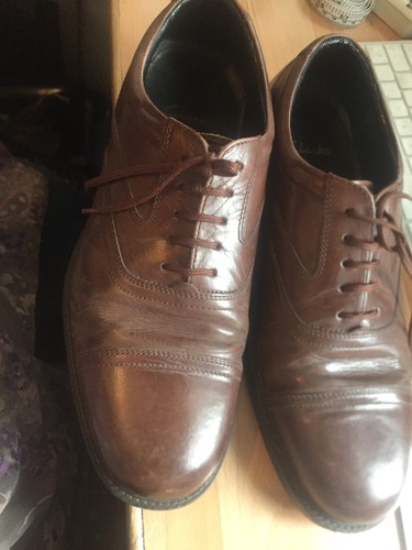 Scarpe Oxford Clarks in pelle di castagno stringate intelligenti vestibilità extra larga UK 7 5.