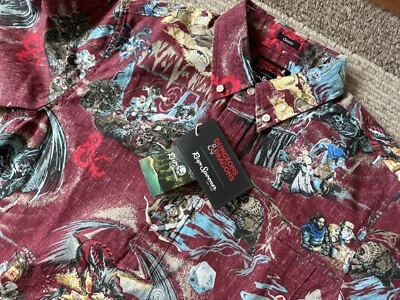 Reyn Spooner Dungeons & Dragons Classic Pullover Aloha Hawaiian Shirt Small NWT - Image 1 of 4
