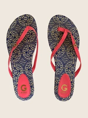Guess  Women's Shoes Pink and Navy Flip Flop Size 8.5  Premium Quality Rubber - Image 1 of 4