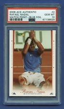 2008 RAFAEL NADAL PSA 10 GEM-MT ACE AUTHENTIC MATCH POINT BLUE FOIL SHARP #2 RZC