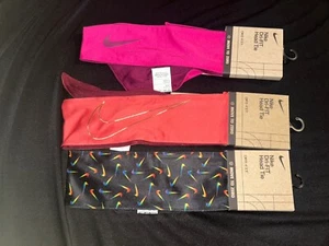 Lot Of 3 Nike DRI-FIT Head Tie Headband Printed Lightweight - Picture 1 of 4