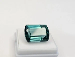 Tourmaline Teal Blue Cushion Cut 16-17 Ct Natural Certified Loose Gemstone - Picture 1 of 9
