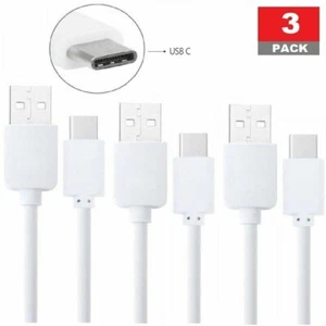 Für LG G5, G6, V20, V30 USB Typ-C Ladekabel 3 Packungen 6 Fuß Weiß Kabel Neu - Bild 1 von 9