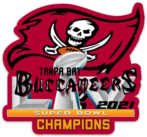 Tampa Bay Buccaneers Super Bowl LV 55 Champions Football Logo Die-cut MAGNET Cover