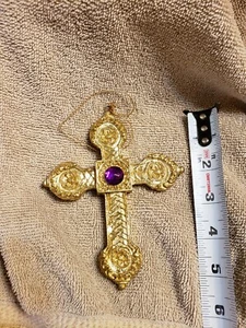 Dillards Borte Weihnachtsschmuck Gold Kreuz mit lila Kunst Edelstein - Bild 1 von 4