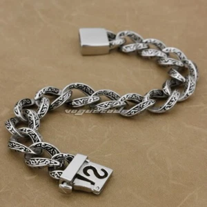 Tribal Tattoo Stainless Steel Link Chain Biker Bracelet Punk Jewellery 5A010C - Picture 1 of 21