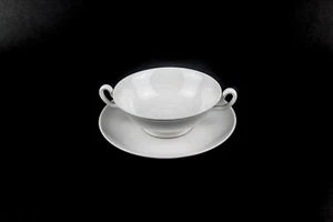 Spode Richelieu Bone China Suppenschüsseln & Untertassen mit weißem Griff 12 verfügbar - Bild 1 von 3