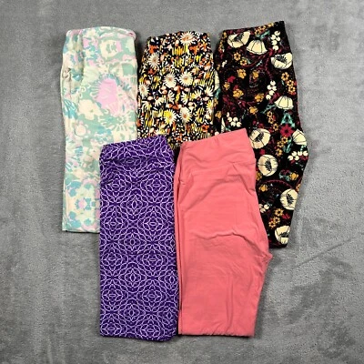 LuLaRoe Mujer Multicolor Talla Única Leggings Lote de 5 Florales Sólidos Coloridos Nuevos Foto 1 de 4