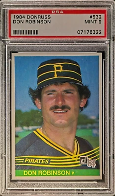 PSA 9 Mint 1984 Donruss Don Robinson #532 Pittsburgh Pirates - Image 1 of 2