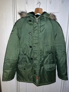 Sears Vintage Faux Fur Hooded Green Winter Jacket 18 Mint Condition So Cool! - Picture 1 of 10