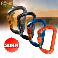 30KN Aluminum Screw Climbing Carabiner Locking Pre-sewn Eye-to-eye Prusik Cord