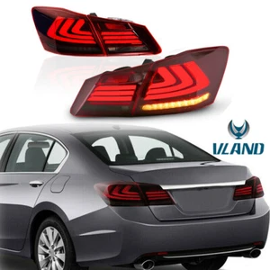 Conjunto de pares de luces traseras LED rojas de humo para Honda Accord 2013 2014 2015 4 puertas - Imagen 1 de 11