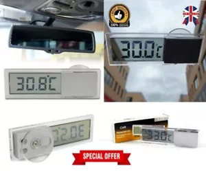 Car Van Windshield Transparent Thermometer Suction Cup LCD Temperature Gauge UK - Picture 1 of 9