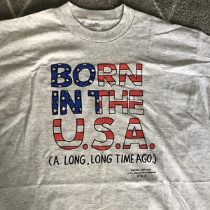 Vtg Born In The USA Shoebox Greetings Hallmark Tee Sz XL USA Made Single Stitch - Picture 1 of 6