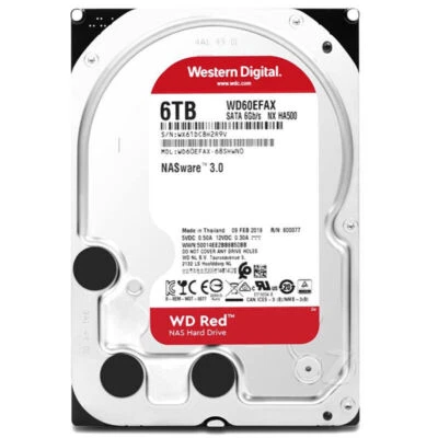 For Western Digital 6TB WD60EFAX 5400 RPM SATA 6Gbs 3.5" NAS HDD Hard Disk Drive - Image 1 of 4
