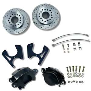 GM 10 & 12 Bolt Bolt-On Rear Disc Brake Conversion Kit Black Powder Coat - Bild 1 von 5
