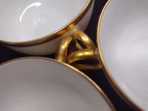 VIGNAUD Limoges France TRIO of Gilded White Porcelain Cups - Picture 1 of 13