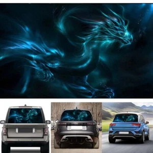 136x70cm 3D Truck Rear Window Vinyl Sticker Decal Decoration Blue Dragon - Picture 1 of 3
