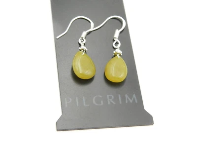 Pilgrim Damen Ohrstecker 925 Silberhaken mit echten Edelsteinen Jade Trendig - Bild 1 von 2