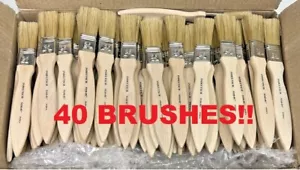 (40) 1" Chip Paint Artist Brushes Stain Glue Adhesives Touchups 1 Inch horsehair - Picture 1 of 5