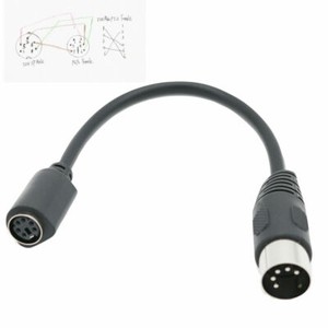 DIN5 AT Male to Mini DIN6 MDIN6 PS/2 Female PC Mac Keyboard Adapter Converter 6"