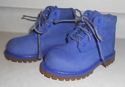 幼儿 7 码 Timberland 靴子麂皮绒鞋亮紫色 — 第 1/4 张图片