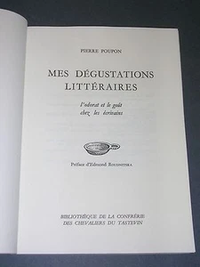 Cuisine gastronomie Poupon mes dégustations littéraires l'odorat et le gout 1979 - Picture 1 of 1