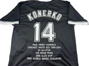Maglia Paul Konerko firmata autografo nera stat COA White Sox ottima! - Foto 1 di 2