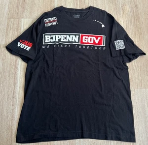 Camiseta negra XL de BJ Penn para hombre JUS VOTE oferta para gobernador de Hawai - Imagen 1 de 12