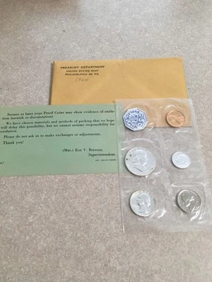 1960- U.S.  Proof Coin Set, Original Package-–90% Silver --Original Cello - Image 1 of 2