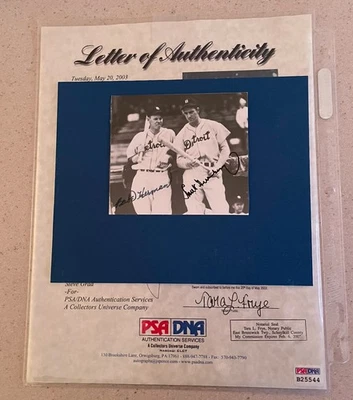 Фотография Хэнка Гринберга и Бэйба Германа с автографом сертификат подлинности PSA - Изображение 1 из 3