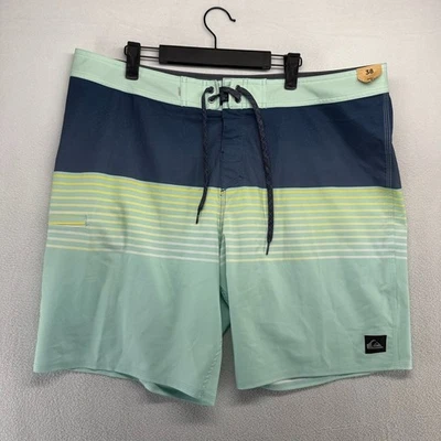 Quiksilver доска шорты мужские 38 синий Colorblock Highline без подкладки серфинга плавать новый - Изображение 1 из 4