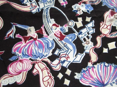 Tela Romeo Cenicienta vintage... 2 yardas x 56" novedad... ¿rayón? cuento de hadas Foto 1 de 4