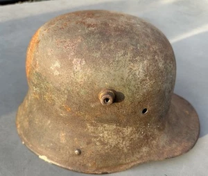 WW1 German M16 Camo Helmet, Military Helmet 1916. Genuine Paint Untouched - Picture 1 of 17