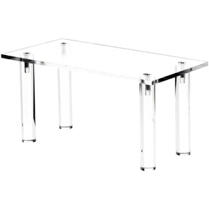 Plymor Clear Acrylic Rectangular 4-Leg Display Riser, 4" H x 8" W x 4" D - Picture 1 of 1