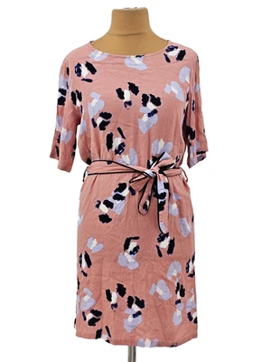 40 Blusenkleid lässig MINIMUM Gürtel rosa Blumen Muster romantisch - Bild 1 von 4