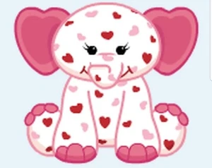 Webkinz Eluvant HM602 RARE SEASONAL pink heart elephant Virtual code messaged - Picture 1 of 2